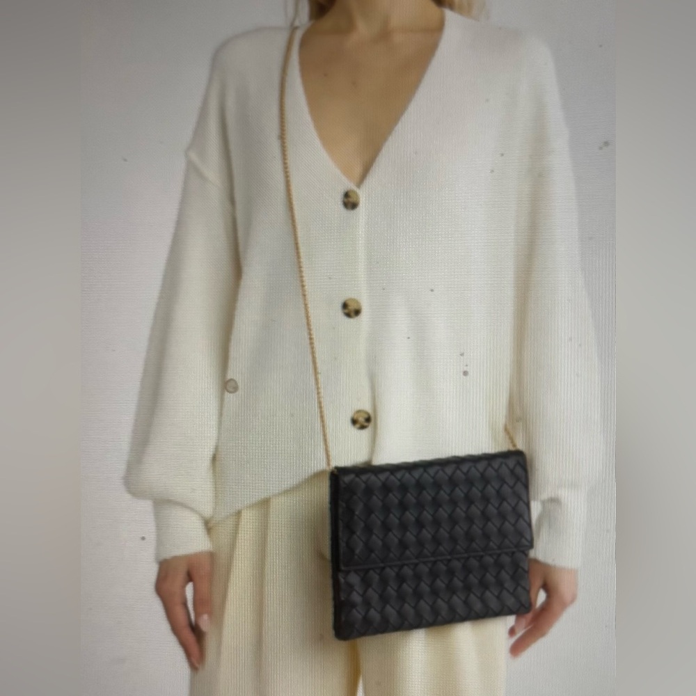 Woven Crossbody with Gold Chain